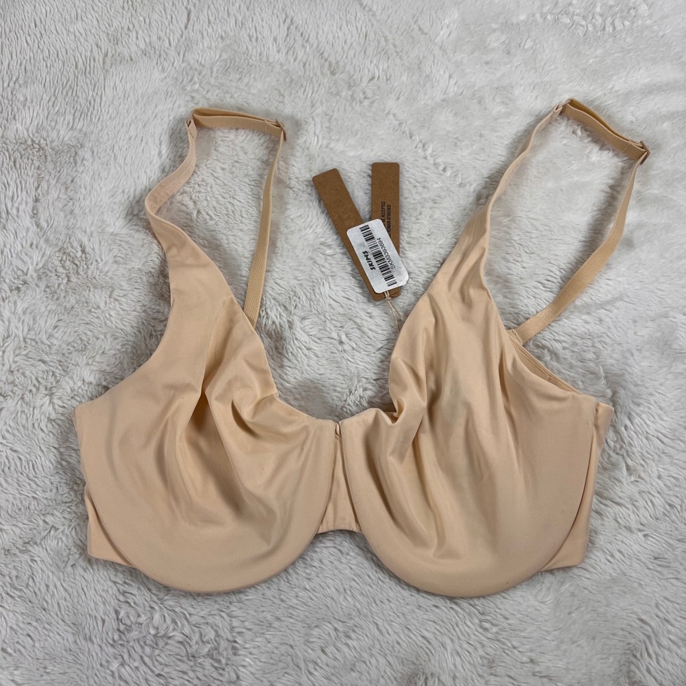 SKIMS Smoothing Intimates Unlined Minimizer Bra Sand 34D FL-FUL-6416W NWT Tshirt
